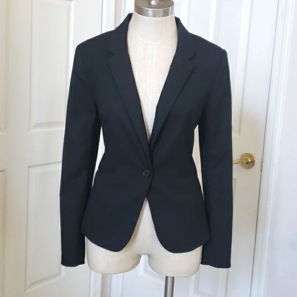 H&M Black Hourglass Tailored Blazer Jacket Size 8 Business Career - Picture 2 of 10